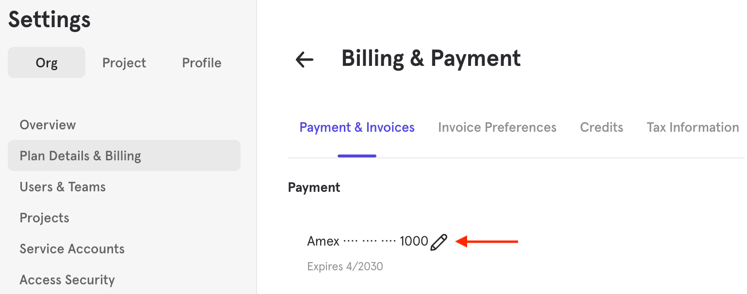 Edit Payment Method